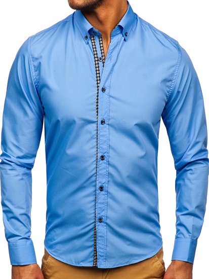 Men's Long Sleeve Shirt Sky Blue Bolf 20715