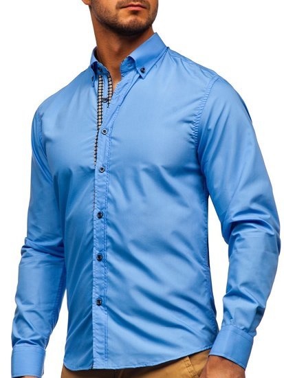 Men's Long Sleeve Shirt Sky Blue Bolf 20715