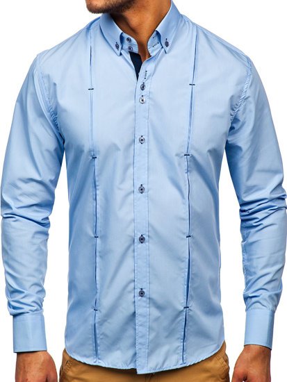 Men's Long Sleeve Shirt Sky Blue Bolf 20725