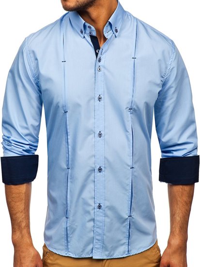 Men's Long Sleeve Shirt Sky Blue Bolf 20725