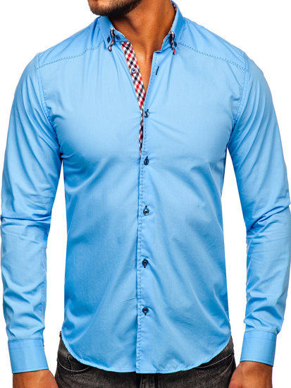 Men's Long Sleeve Shirt Sky Blue Bolf 3707