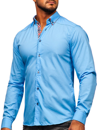 Men's Long Sleeve Shirt Sky Blue Bolf 3707