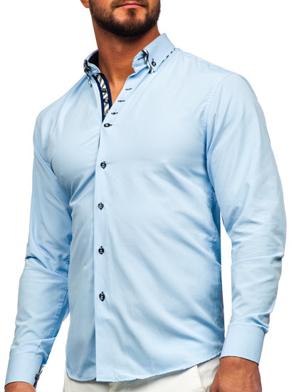 Men's Long Sleeve Shirt Sky Blue Bolf 3762