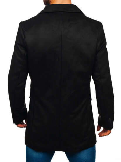 Men’s Longline Double-breasted Winter Coat Black Bolf 79B3A1-073