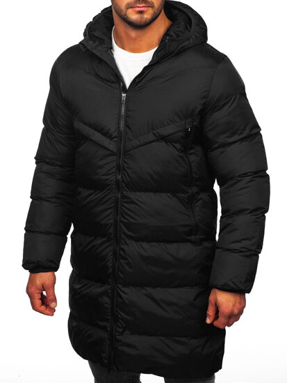 Men’s Longline Winter Jacket Black Bolf CS1007