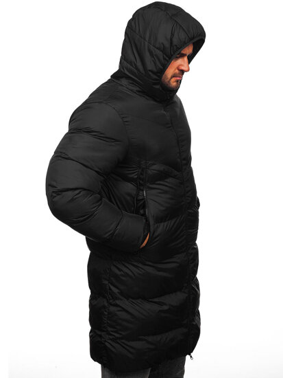 Men’s Longline Winter Jacket Black Bolf CS1007