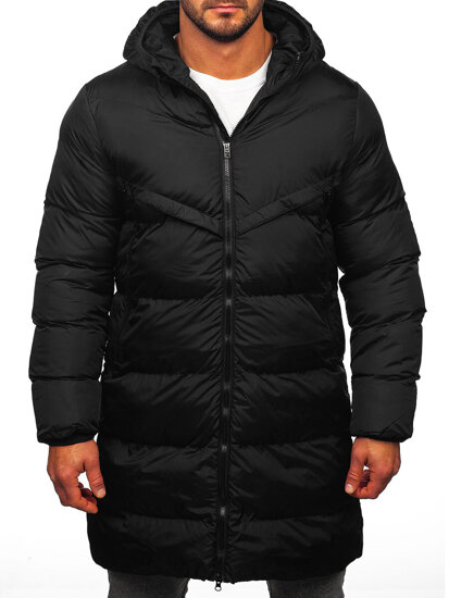 Men’s Longline Winter Jacket Black Bolf CS1007