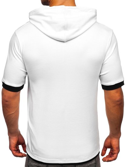 Men's Plain Hooded T-shirt White Bolf 08