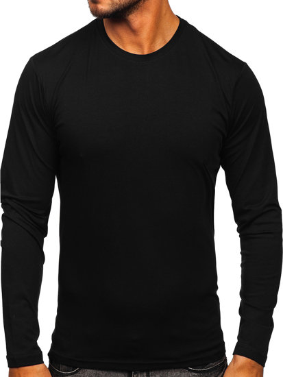 Men's Plain Long Sleeve Top Black Bolf 1209