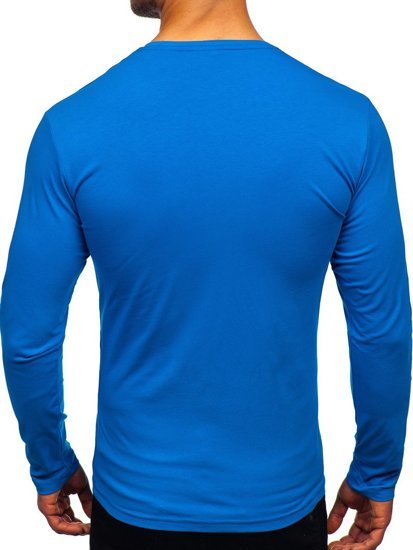 Men's Plain Long Sleeve Top Blue Bolf 172008