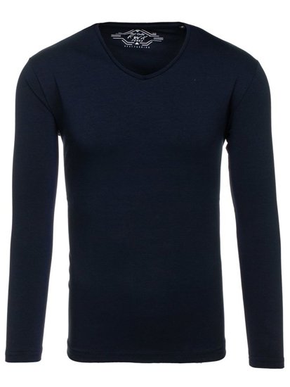 Men's Plain Long Sleeve Top Navy Blue Bolf 172008