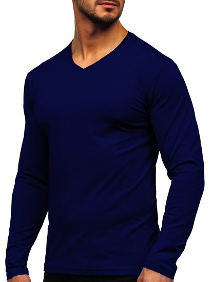 Men's Plain Long Sleeve Top Navy Blue Bolf 172008