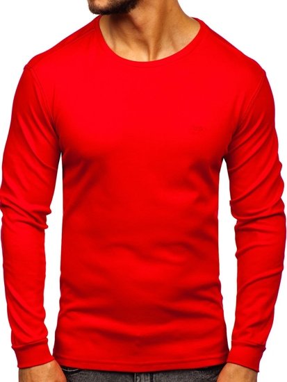 Men's Plain Long Sleeve Top Red Bolf 145359