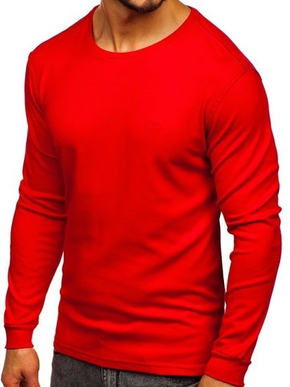 Men's Plain Long Sleeve Top Red Bolf 145359