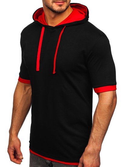 Men's Plain T-shirt Black-Red Bolf 08