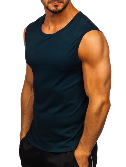 Men's Plain Tank Top Navy Blue Bolf 99001