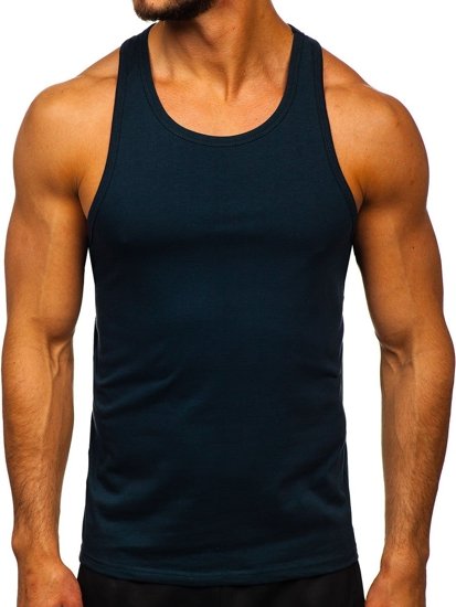 Men's Plain Tank Top Navy Blue Bolf 99002