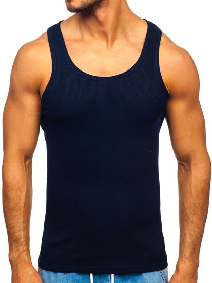 Men's Plain Tank Top Navy Blue Bolf NB002