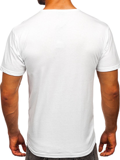 Men's Plain V-neck T-shirt White Bolf 192131