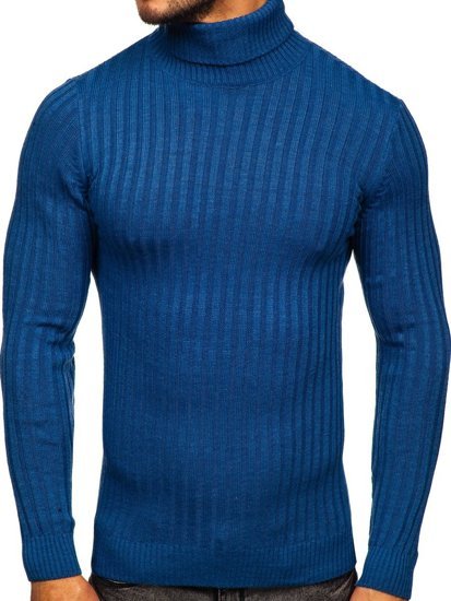 Men's Polo Neck Sweater Blue Bolf 4602