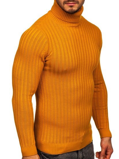 mens camel polo neck