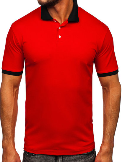 Men's Polo shirt Red-Black Bolf 0003