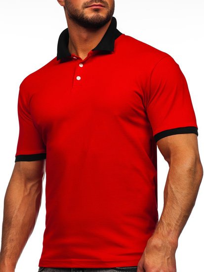 Men's Polo shirt Red-Black Bolf 0003