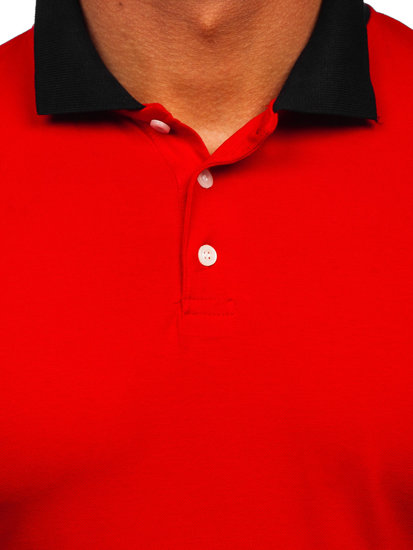 Men's Polo shirt Red-Black Bolf 0003