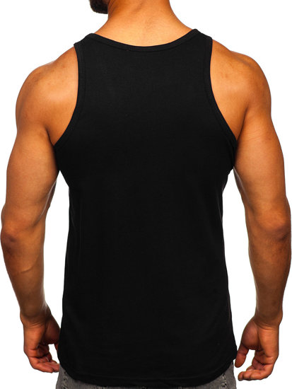 Men's Printed Boxer Tank Top Black Bolf 143030