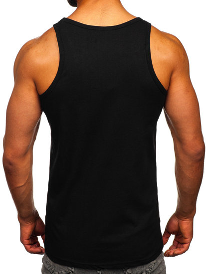 Men's Printed Boxer Tank Top Black Bolf 143032