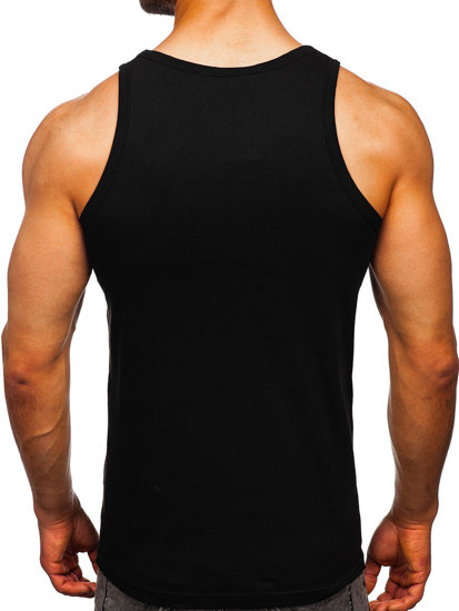 Men's Printed Boxer Tank Top Black Bolf 14829