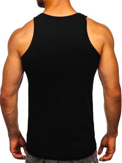 Men's Printed Boxer Tank Top Black Bolf 14842