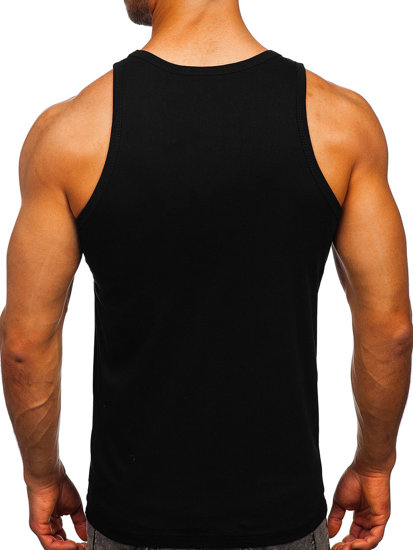 Men's Printed Boxer Tank Top Black Bolf 14846