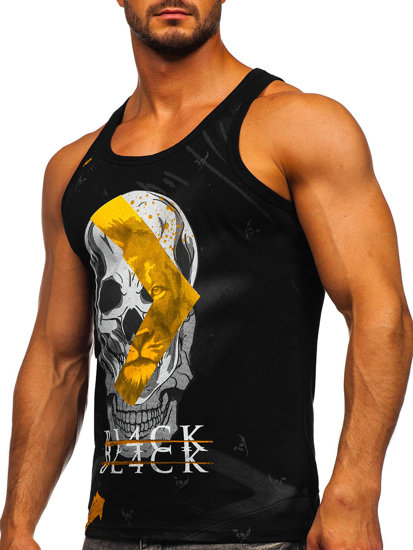 Men's Printed Boxer Tank Top Black Bolf 14847