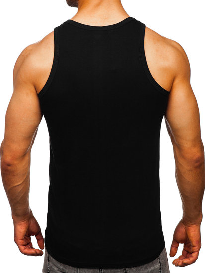 Men's Printed Boxer Tank Top Black Bolf 14854