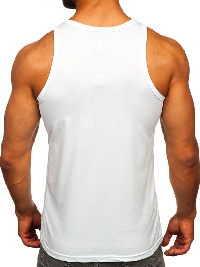 Men's Printed Boxer Tank Top White Bolf 143025