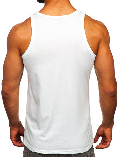 Men's Printed Boxer Tank Top White Bolf 143026