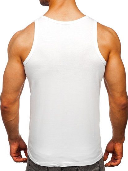 Men's Printed Boxer Tank Top White Bolf 14840