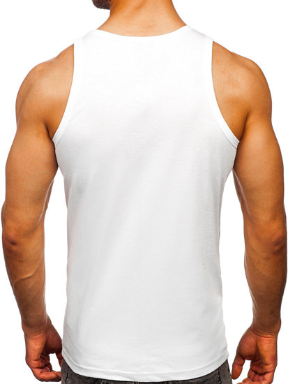 Men's Printed Boxer Tank Top White Bolf 14843