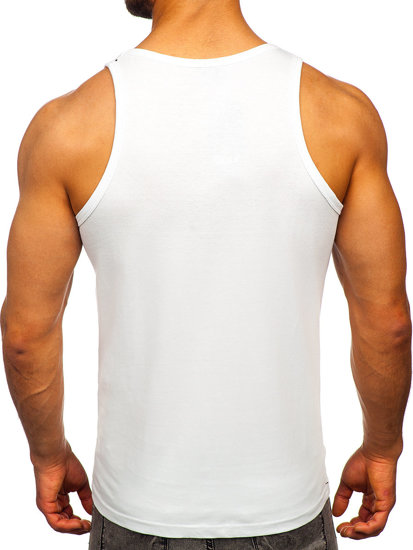 Men's Printed Boxer Tank Top White Bolf 14845