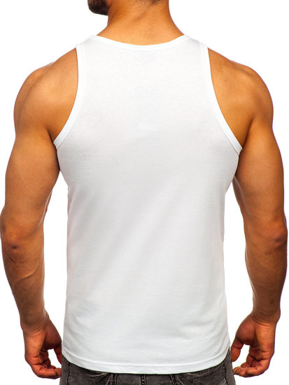 Men's Printed Boxer Tank Top White Bolf 14852