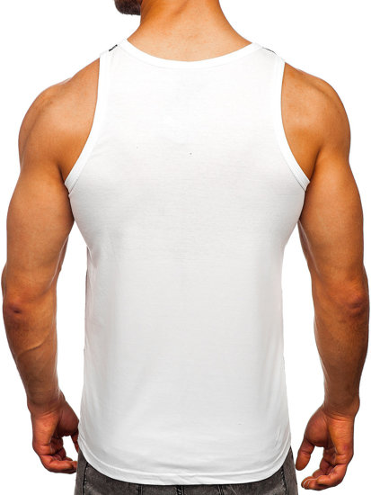 Men's Printed Boxer Tank Top White Bolf 14853