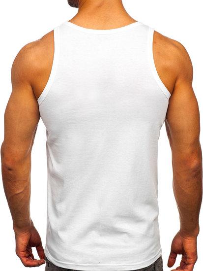 Men's Printed Boxer Tank Top White Bolf 14855