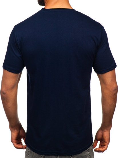 Men's Printed Cotton T-shirt Navy Blue Bolf 14759