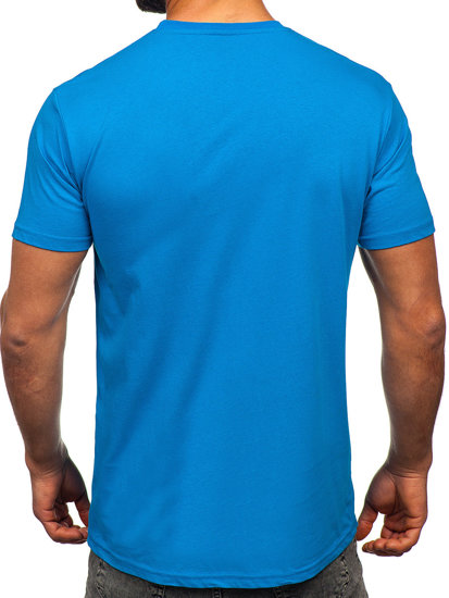 Men's Printed Cotton T-shirt Sky Blue Bolf 14759