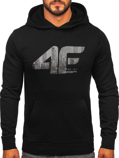 Men's Printed Hoodie Black 4F M233