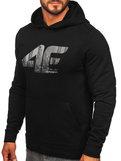 Men's Printed Hoodie Black 4F M233