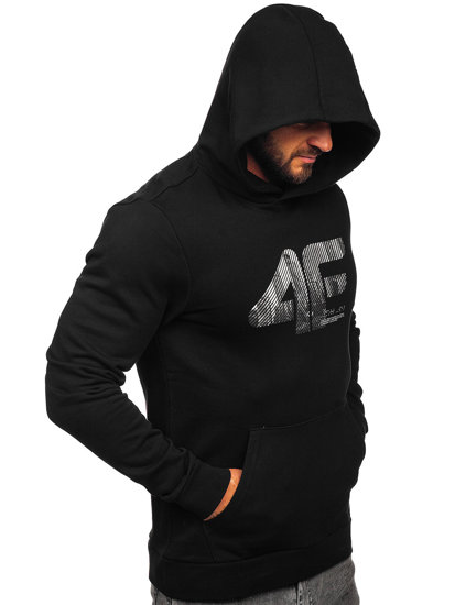 Men's Printed Hoodie Black 4F M233