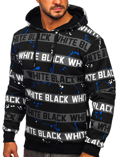 Men's Printed Hoodie Black-Blue Bolf 141034