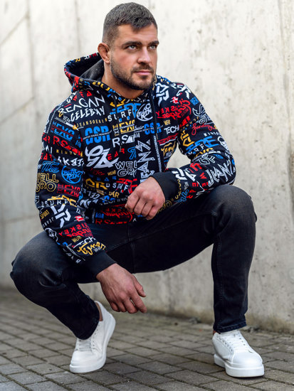 Men's Printed Hoodie Black Bolf 141000